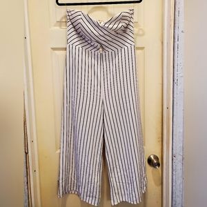 sofie striped strapless culotte jumpsuit